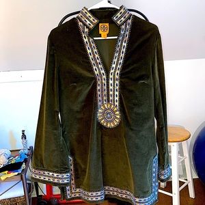 Tory Burch embroidered velvet top